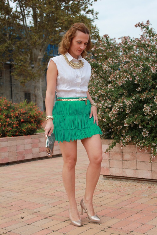 IndianSavage Margaret Dallospedale The diary of a fashion apprentice  green skirt green white gold 4