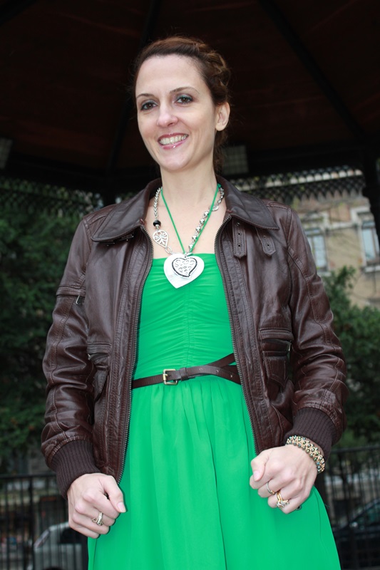 IndianSavage The Indian Savage diary Margaret Dallospedale green dress and Brown leather jacket 7