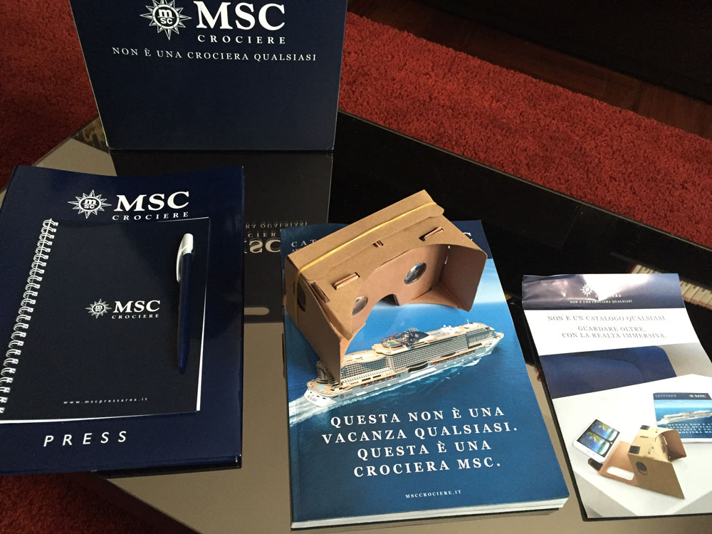 Catalogo Immersivo 360 VR presentato da MSC Crociere