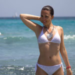 White bikini tempestato di swarosky firmato TooMuch beachwear