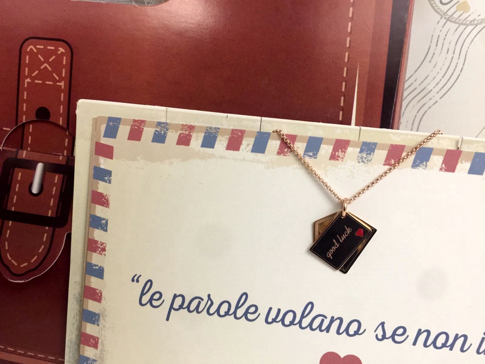 collanina messaggio dal cuore "good luck"