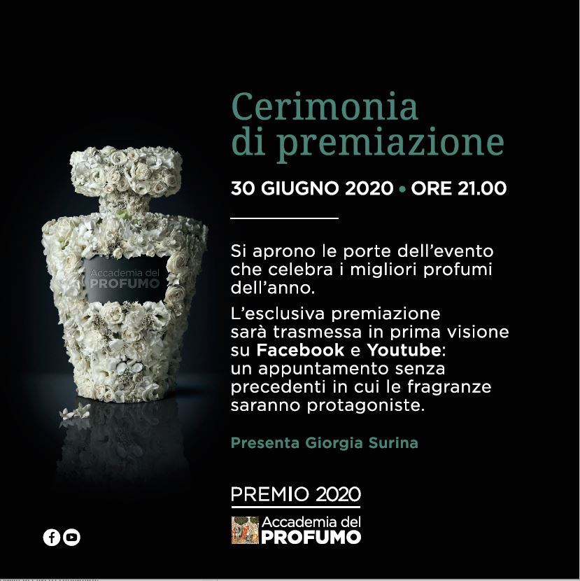 Premiazione Accademia del Profumo 2020, seguiamola sui social