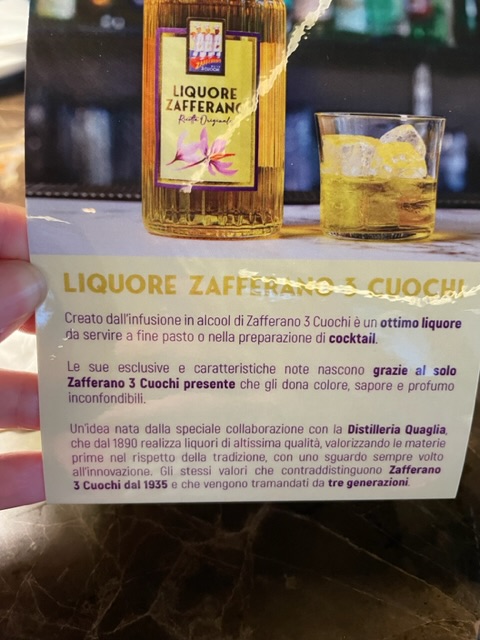 Liquore Zafferano 3 Cuochi in collaborazione con Distilleria Quaglia